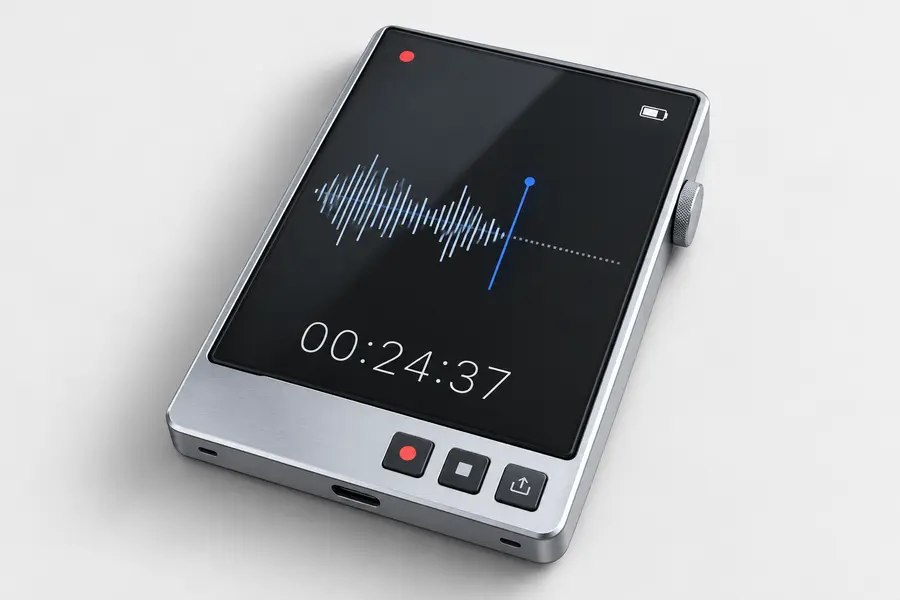 Digital recorder in silver