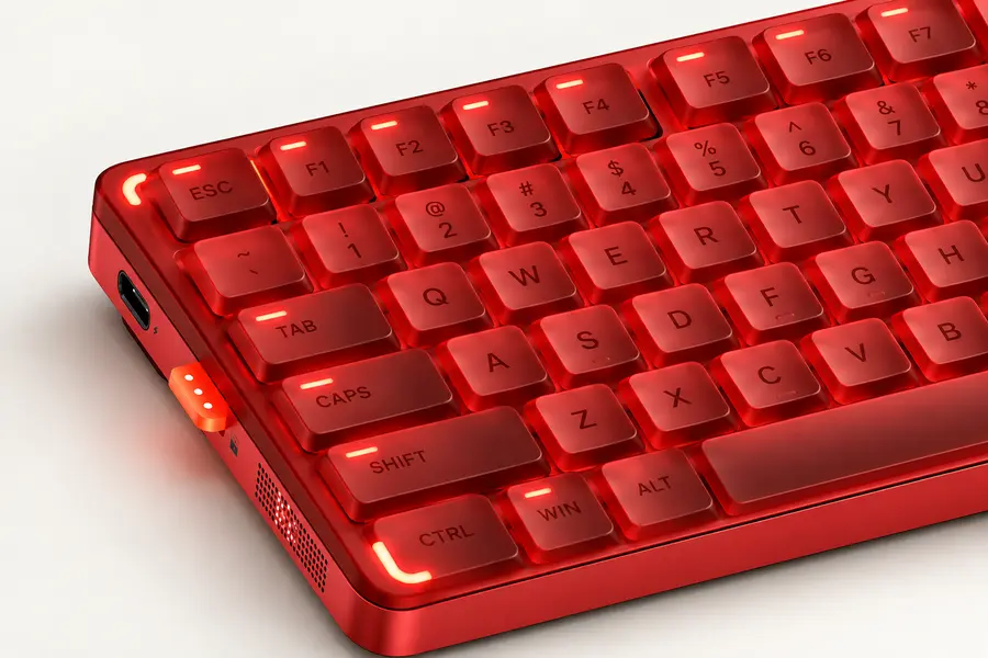 Red keyboard with backlighting